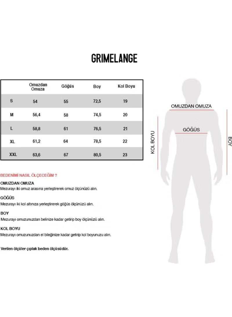 GRIMELANGE Jett Men's Oversize Fit 100% Cotton Thick Texture Stone Color T-shirt - Image 4